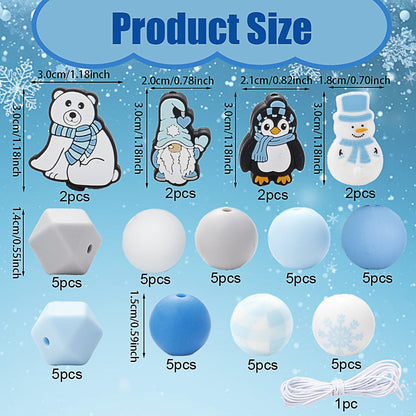 Mix Style Silicone Beads Set with Beading Pens