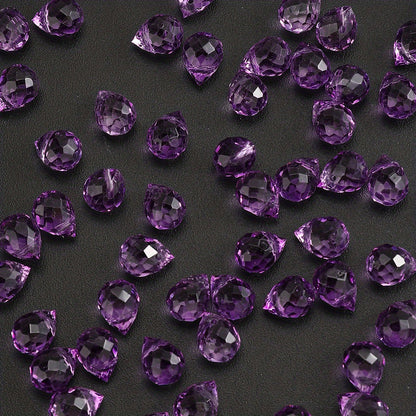 8x10 mm Glitter Strawberry Faceted Glass Beads
