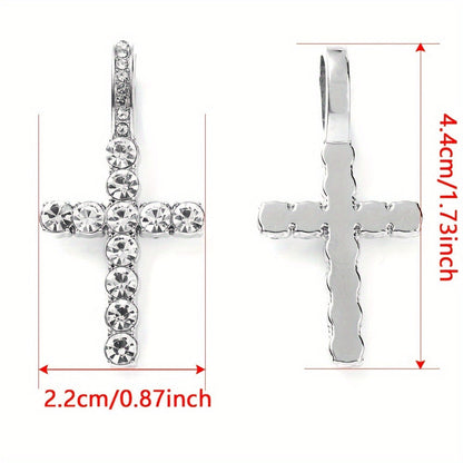 2/6PCS Antique Multicolor Rhinestone Cross Pendant Set