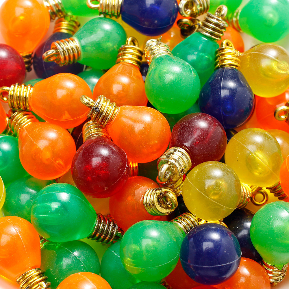 10PCS 6–28mm Light Bulb Shape Resin Pendant Set