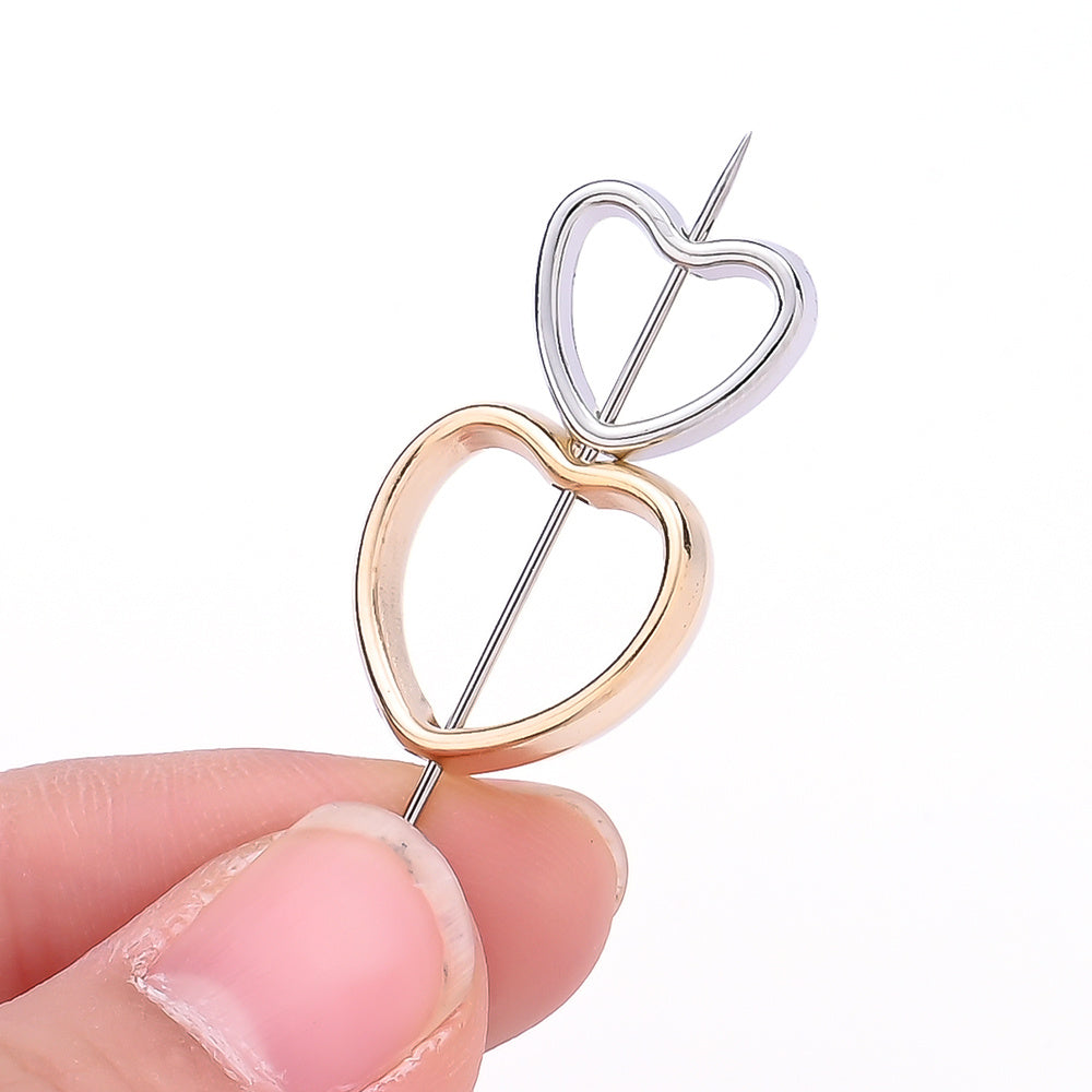 50pcs Golden & Silvery Heart-Shaped Plastic Beads
