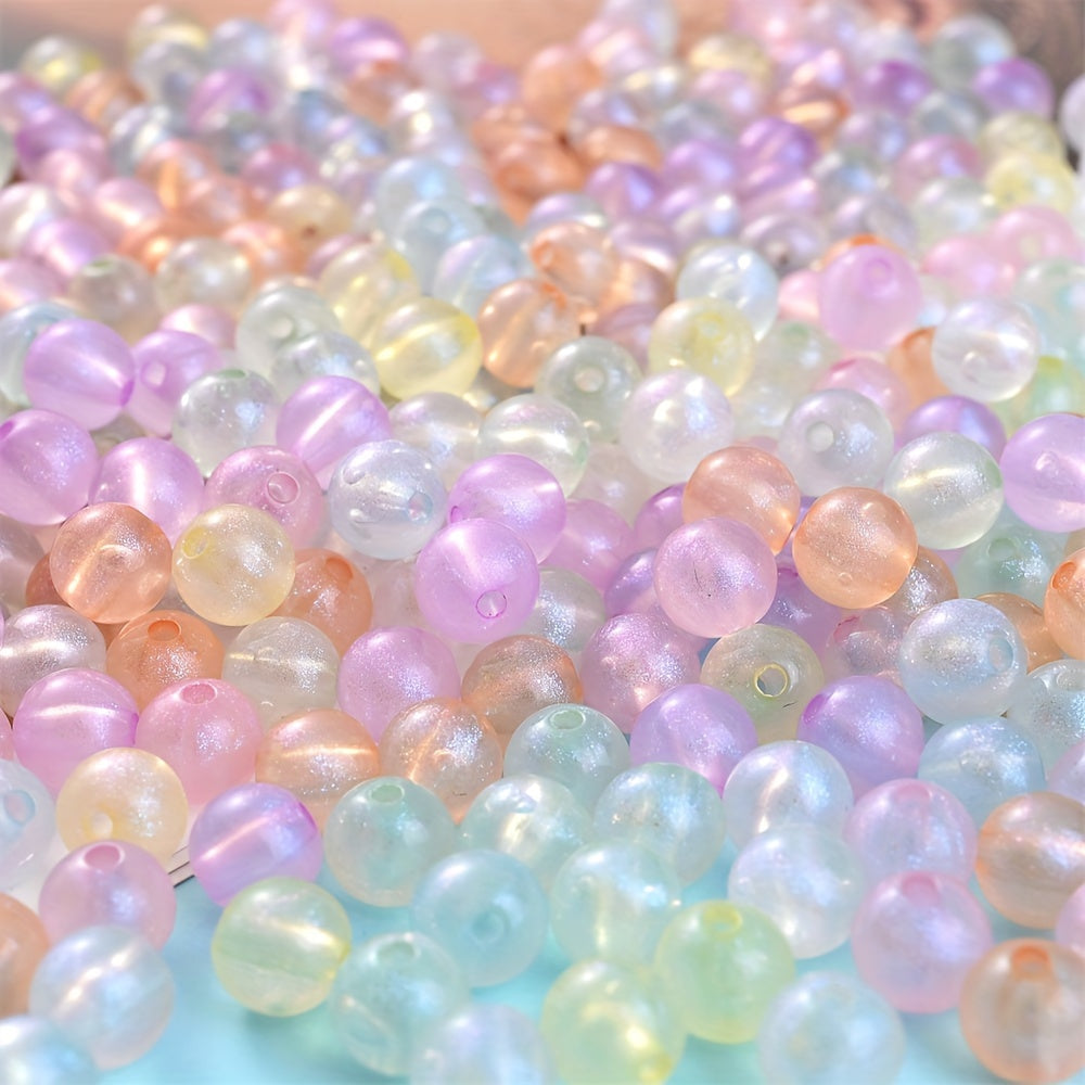 30/50/100pcs Colorful Sparkling Acrylic Round Beads