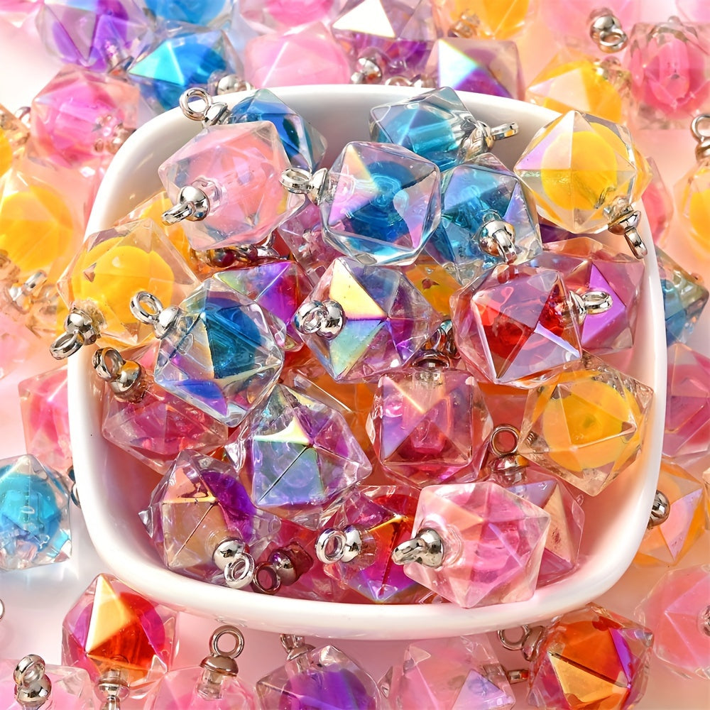 10PCS 21×16mm Polygonal Acrylic Pendant Set