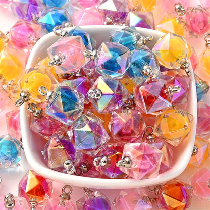 10PCS 21×16mm Polygonal Acrylic Pendant Set