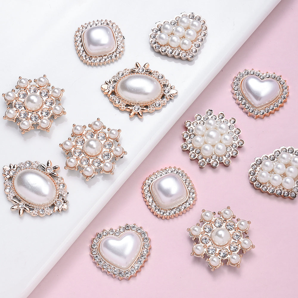 Acrylic Imitation Pearl Rhinestone Flatback Bead Set