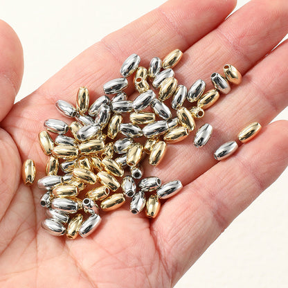 Gold and Silver Oval Acrylic Spacer Beads