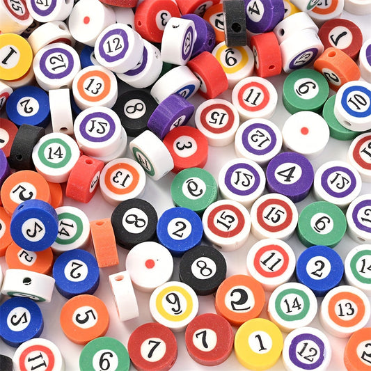 Mixed Color Billiards Polymer Clay Beads