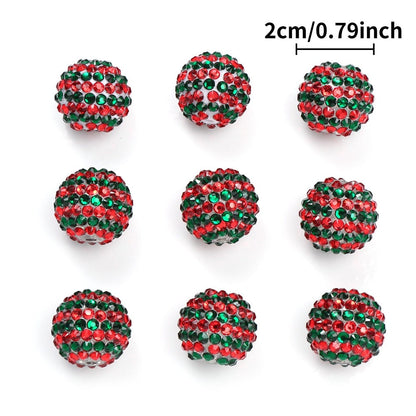 Red and Green Striped Resin Beads