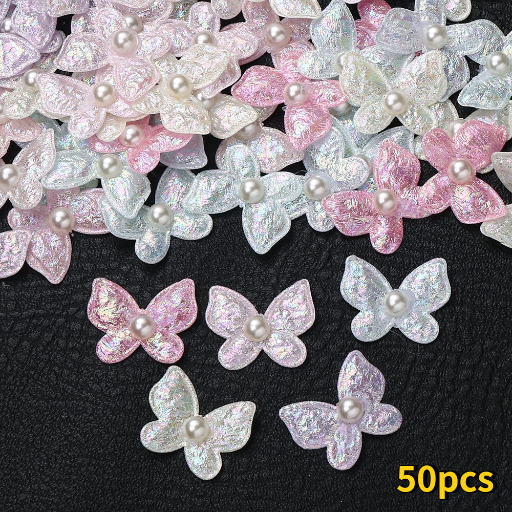2x2.4 cm AB Pearl Butterfly Patches