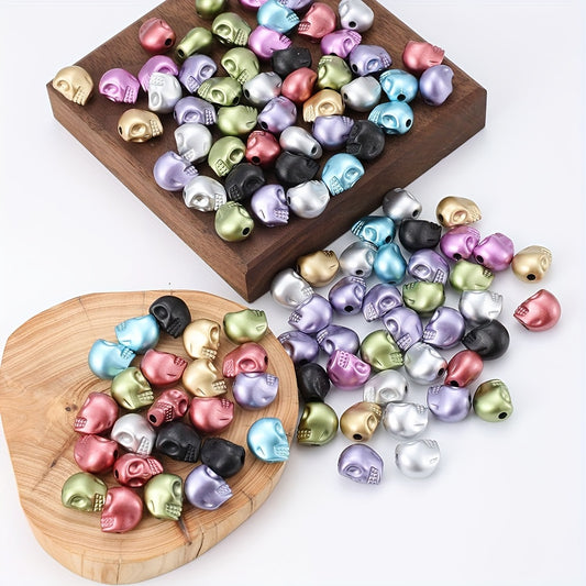 50pcs Halloween Matte Acrylic Skull Beads