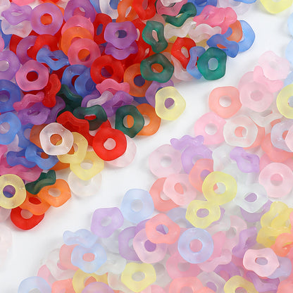 50-Piece 12 mm Frosted Acrylic Wavy Flower Chain Links