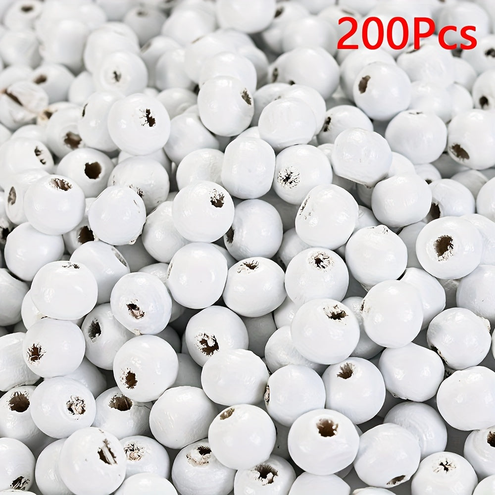 200PCS 5×6mm Rainbow Irregular Round Wood Beads