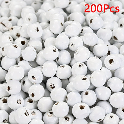 200PCS 5×6mm Rainbow Irregular Round Wood Beads