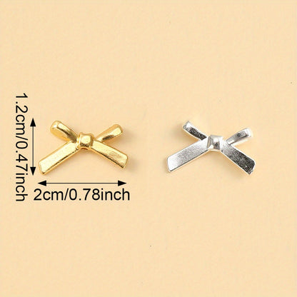 20pcs 12x20mm Tiny Bowknot Pendant Beads