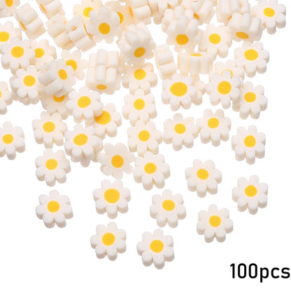Pottery Daisy Flower Beads