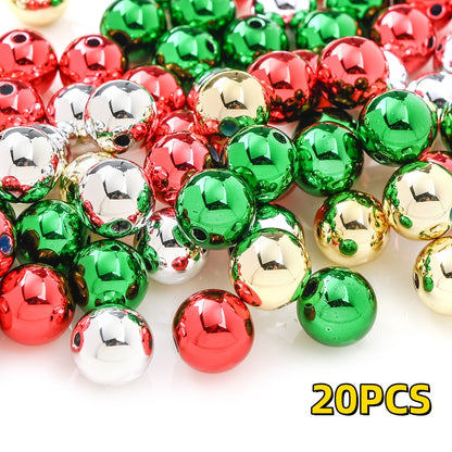10/20/30pcs Laser Reflective Acrylic Round Beads