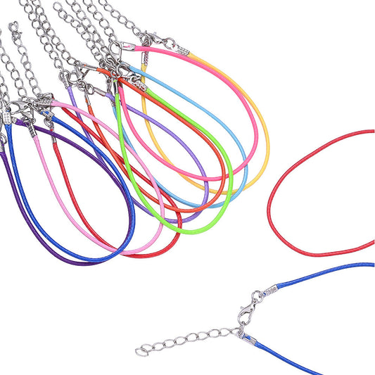 20-Piece 1.5 mm Multicolor Korean Wax Cord Chain Set