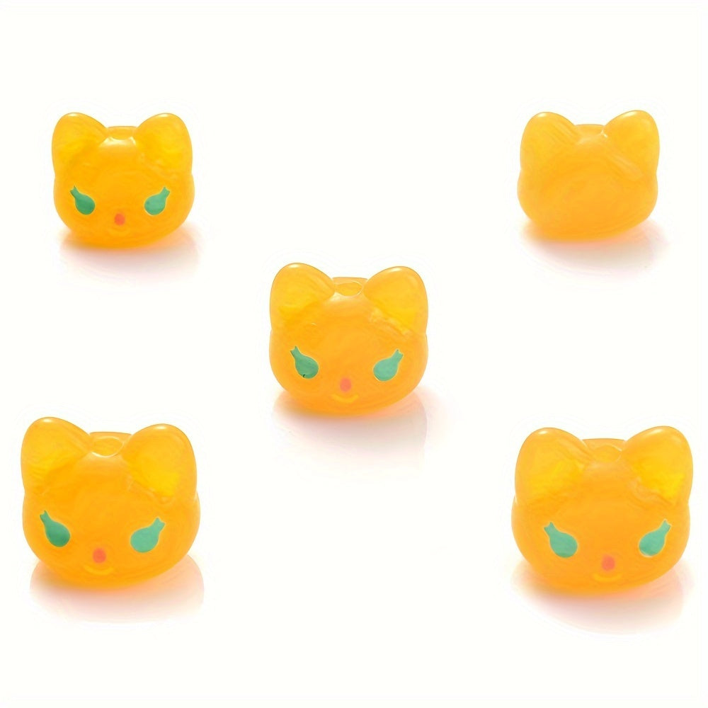 5PCS 17×19mm Luminous Owl Head Acrylic Bead Set