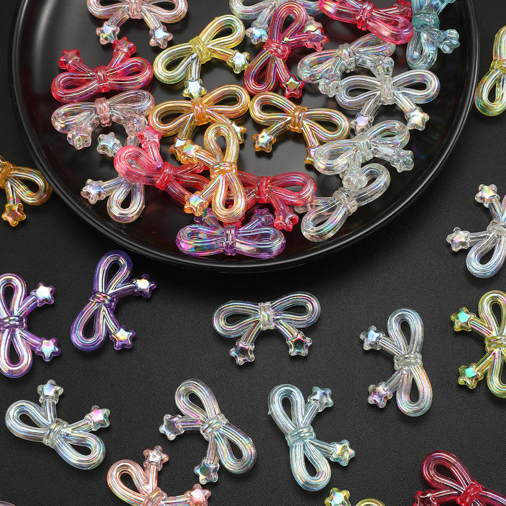 Transparent Star Bow Acrylic Beads