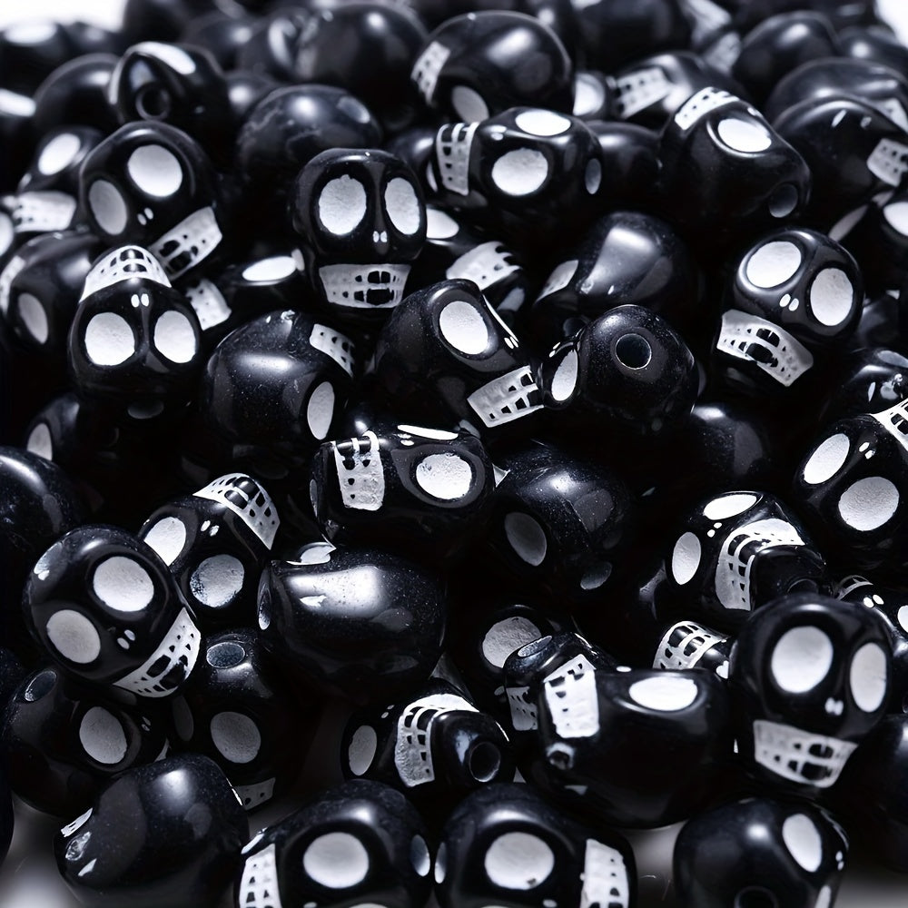 30pcs Colorful Acrylic Skull Beads