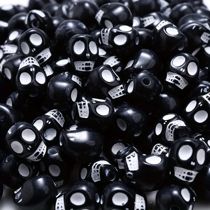 30pcs Colorful Acrylic Skull Beads