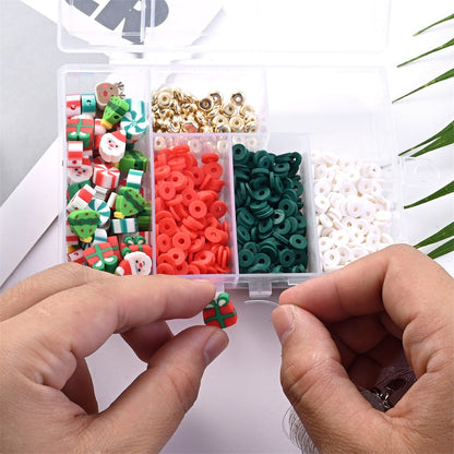 Christmas Polymer Clay Beads Set