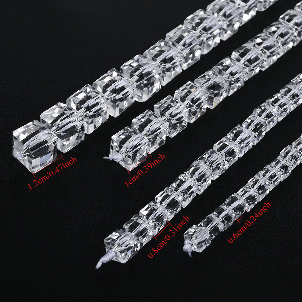 6/8/10/12mm Cubic Glass Beads