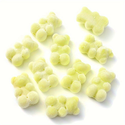 Macaron Flocking Bear Acrylic Beads