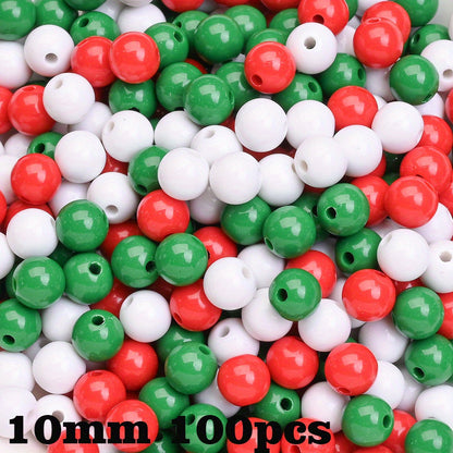 Christmas Round Acrylic Beads