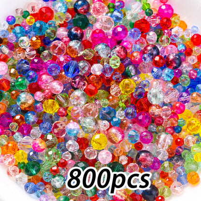 800-Piece Mixed Geometric Gradient Glass Spacer Beads
