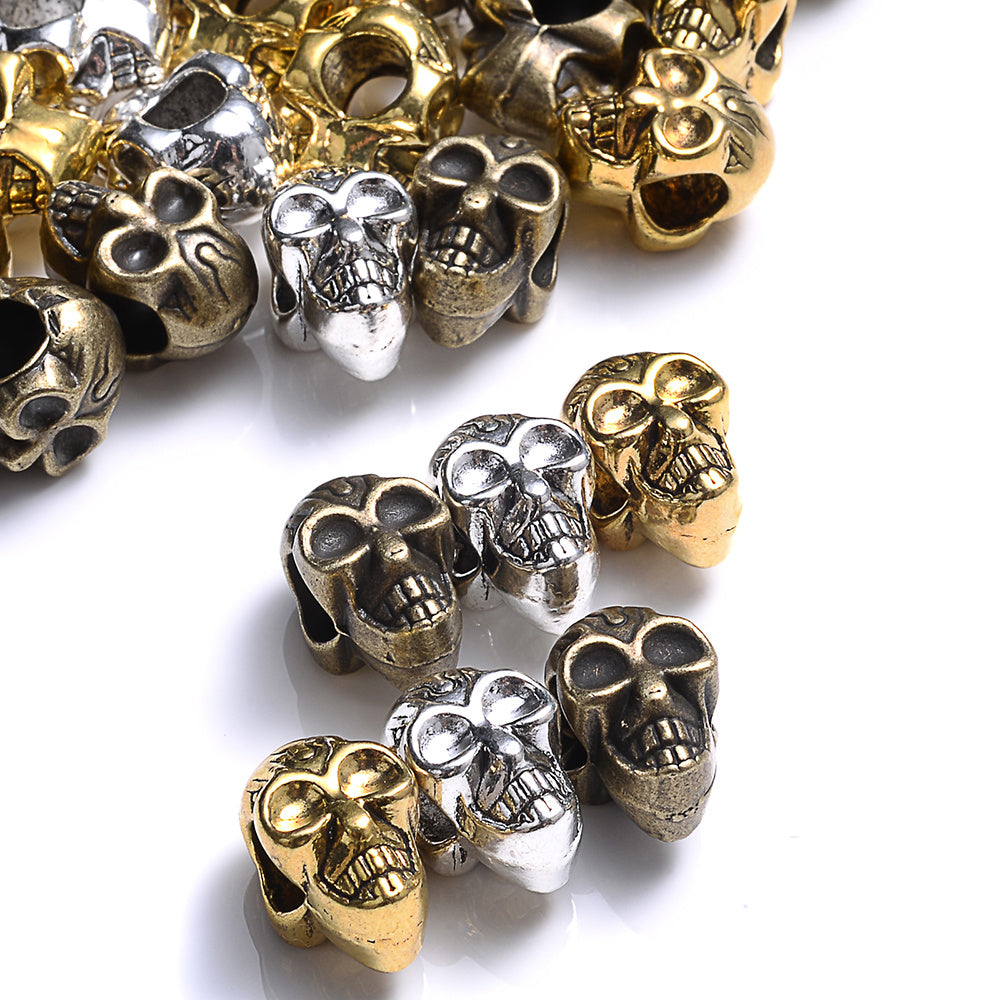 10pcs 7x12mm Vintage Skull Alloy Spacer Beads