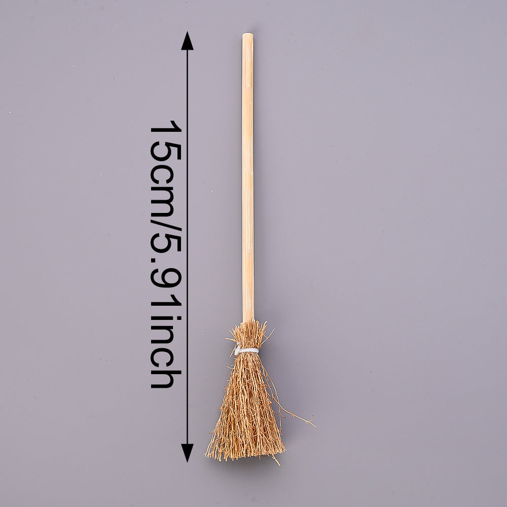 100-Piece Mini Artificial Straw Brooms with White Ropes