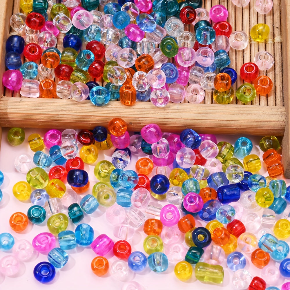 210PCS 4mm Clear Round Glass Spacer Beads