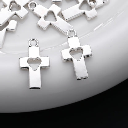 Heart Hollow Cross Pendant Charms