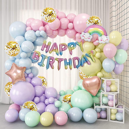 Macaron Rainbow Balloon Arch Kit