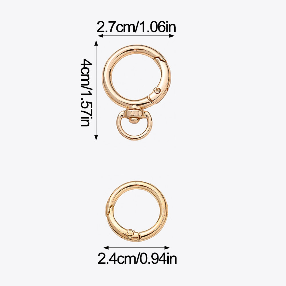 12 Pairs Double Circle 360° Rotatable Keychain Clasp Set
