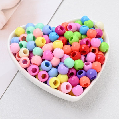 50pcs 9.5x12mm Colorful Acrylic Large Hole Beads