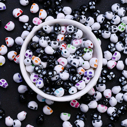 Colored Acrylic Skull Beads