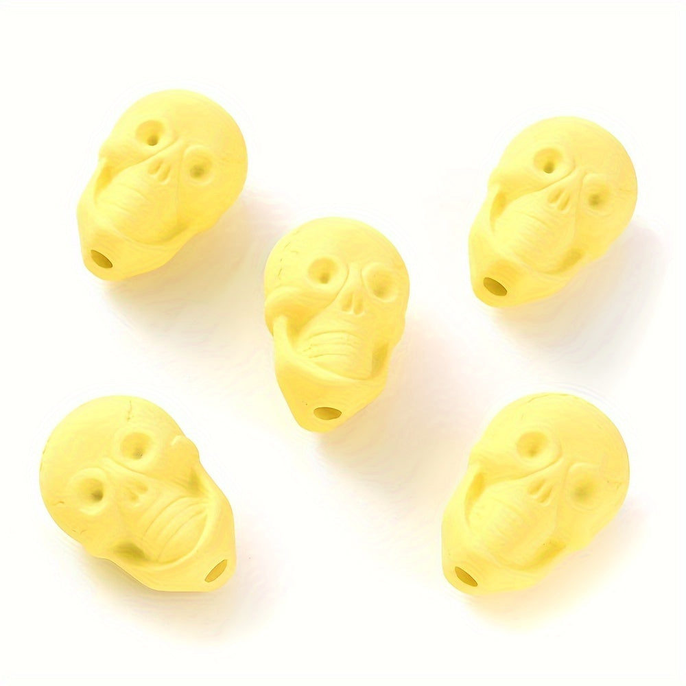 10PCS 14×20mm Solid Color Acrylic Skull Bead Set