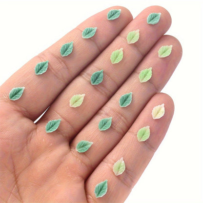 Green Leaf Nail Charms
