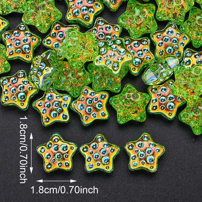 10pcs 18mm Vibrant Star Glass Beads