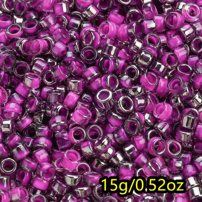 15g/bag 2mm Colorful Cylindrical Glass Seed Beads