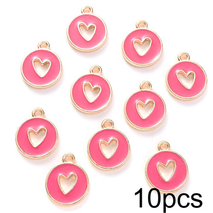 Valentine's Day Round Openwork Heart Alloy Charms