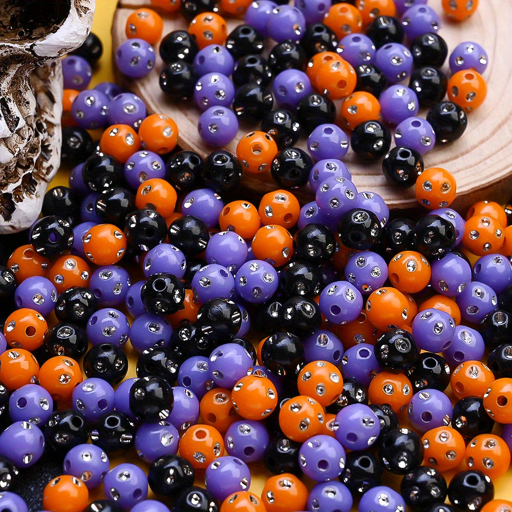 100pcs/set 8mm Halloween Color Acrylic Disco Ball Beads