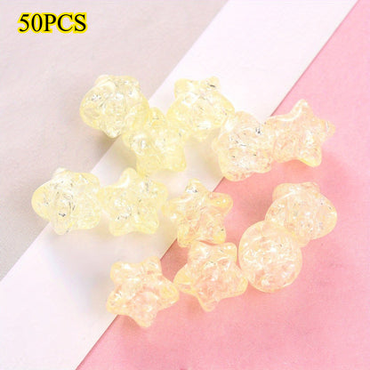 50pcs 11mm Crackle Star Acrylic Beads