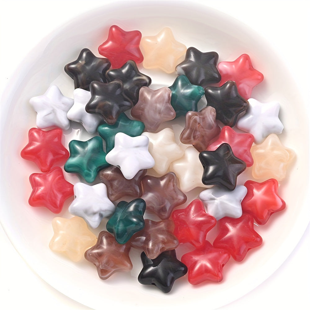 20pcs 20x20mm Star-Shaped Acrylic Beads