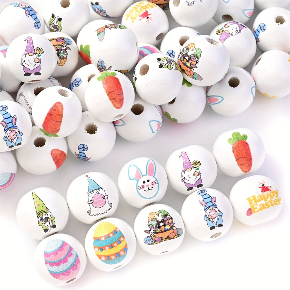 10pcs/Pack 16mm Easter Style Wooden Beads