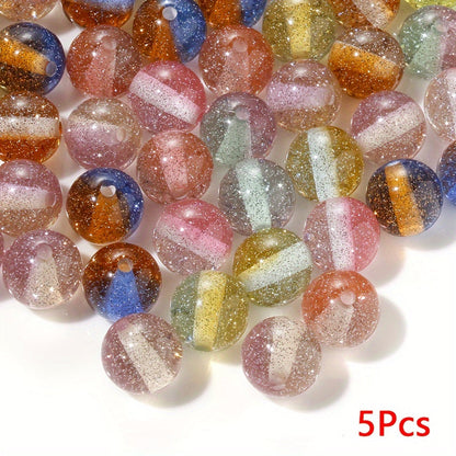 Gold Sprinkle Round Acrylic Beads