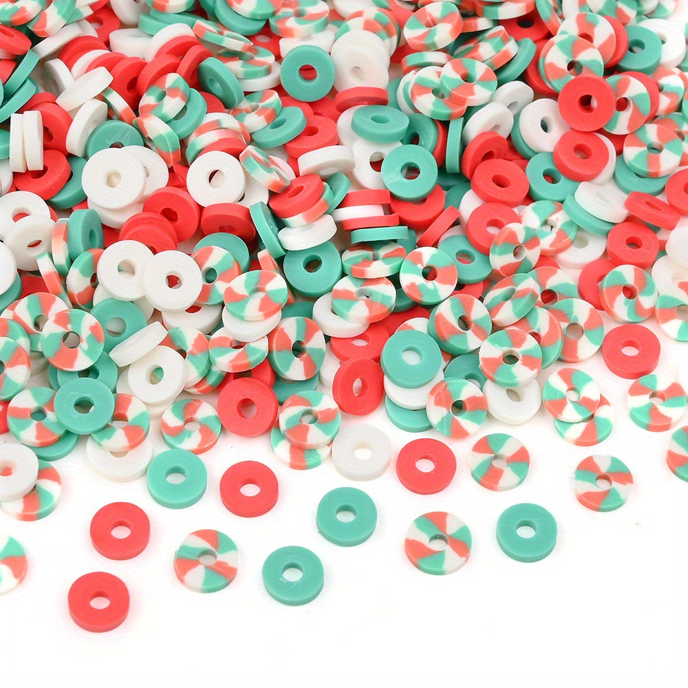 50g/bag 6mm Christmas Polymer Clay Heishi Beads