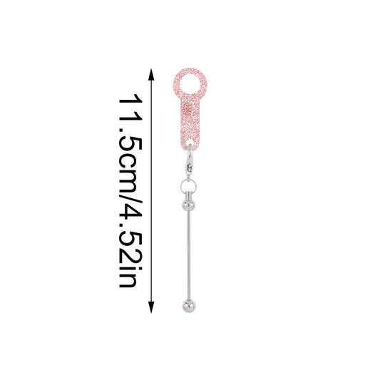 Glitter Beadable Keychain & Straw Charm Set